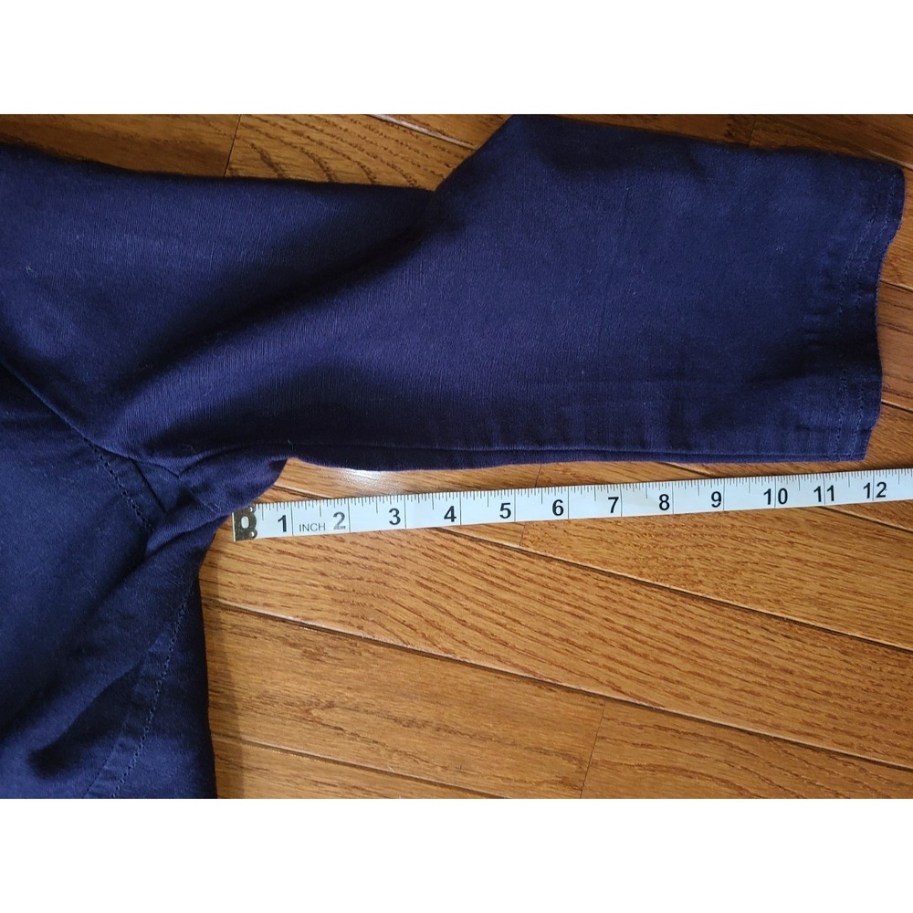 Gap Blazer Womens 6 Navy Blue Linen Blend Notch Lapel 3/4 Sleeve Prep Academic - Picture 4 of 9